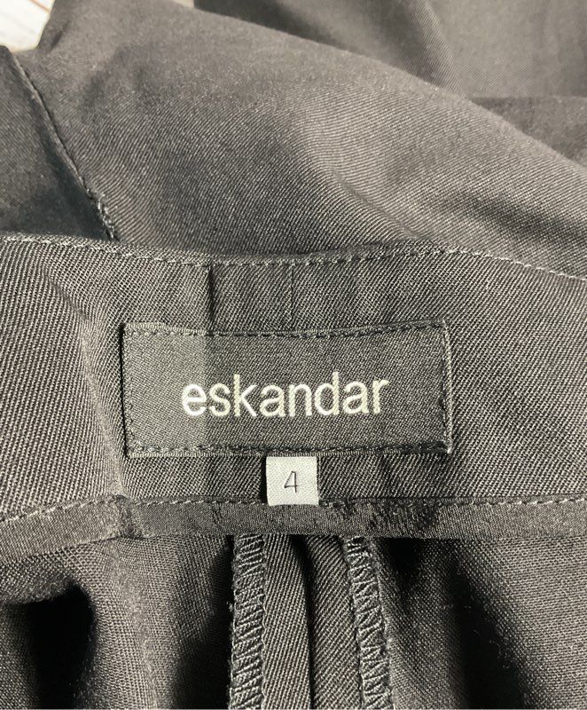 Eskandar Women's Black Wool Blend Trouser Pants Size 4 Made in England