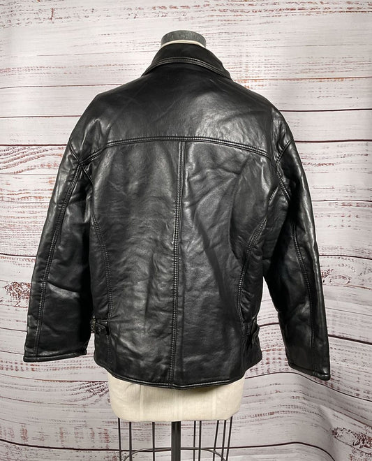 Made in Italy Men's Vintage Leather Jacket Black