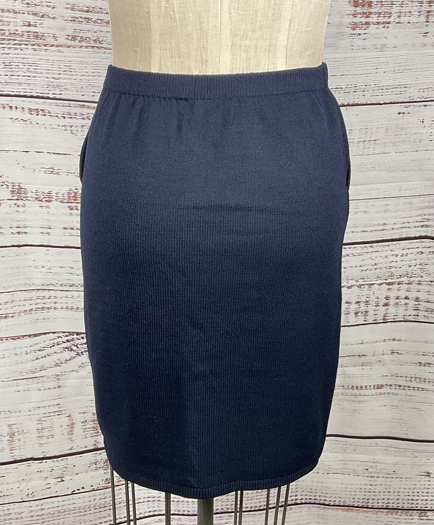 St. John Santana Knit Pencil Skirt Blue 6