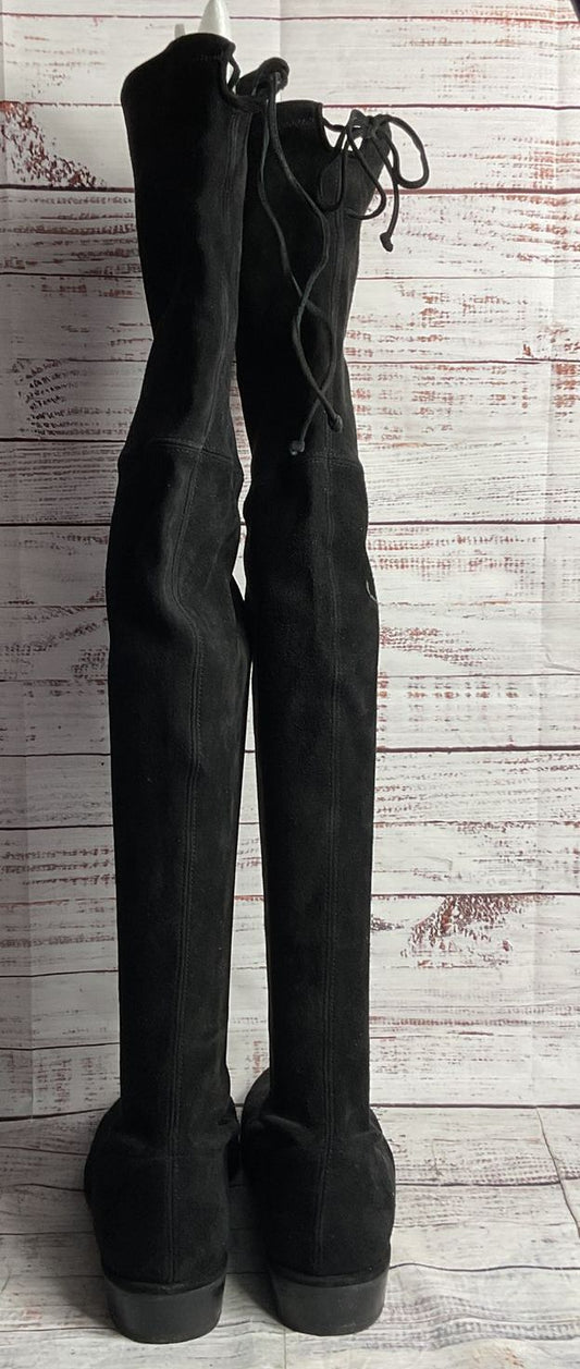 Stuart Weitzman Lowland Suede Thigh-High Boots Black 11