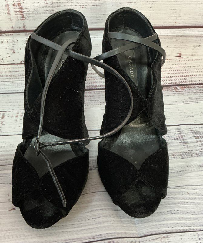 Women's Casadei Velvet Cross Ankle Straps Heel Stiletto Size 7B
