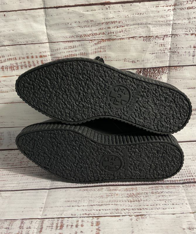 T.U.K. Women's Black Leather Platform Creeper Shoes Size 5