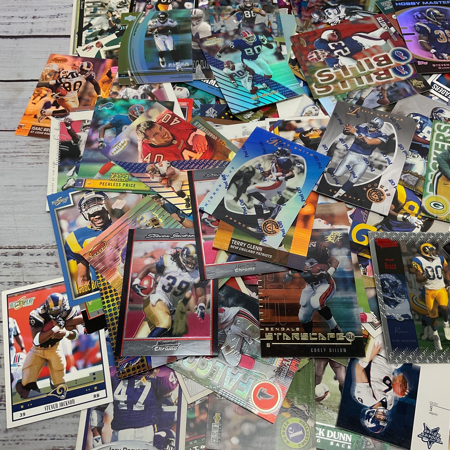 Upper Deck Fleer Nfl Donruss Football Holographic Metallic Trading Card Lot 200+