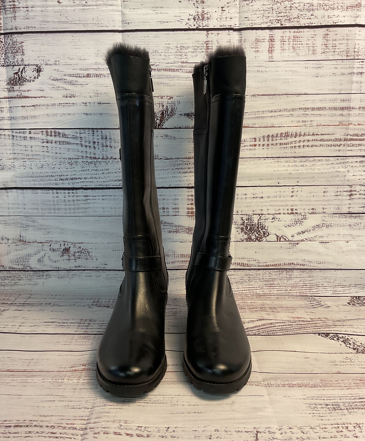 Trendy Blondo Canada Black Leather Flavia Buckle Boot in Sold Out Women's Size 8