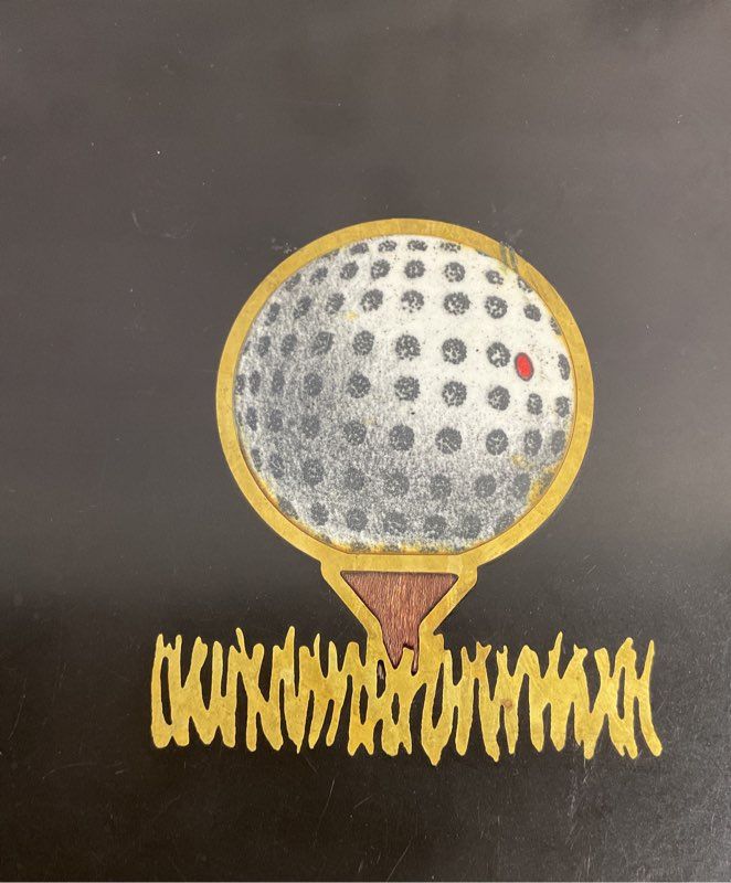 Vintage Mid Century Modern Couroc Of Monterrey Golf Ball Square Tray 8.5"