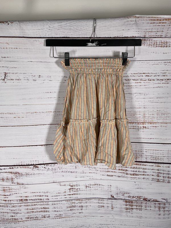 NWT Women's Marie Layer Smocked Mini Skirt Multi Stripe Size XS