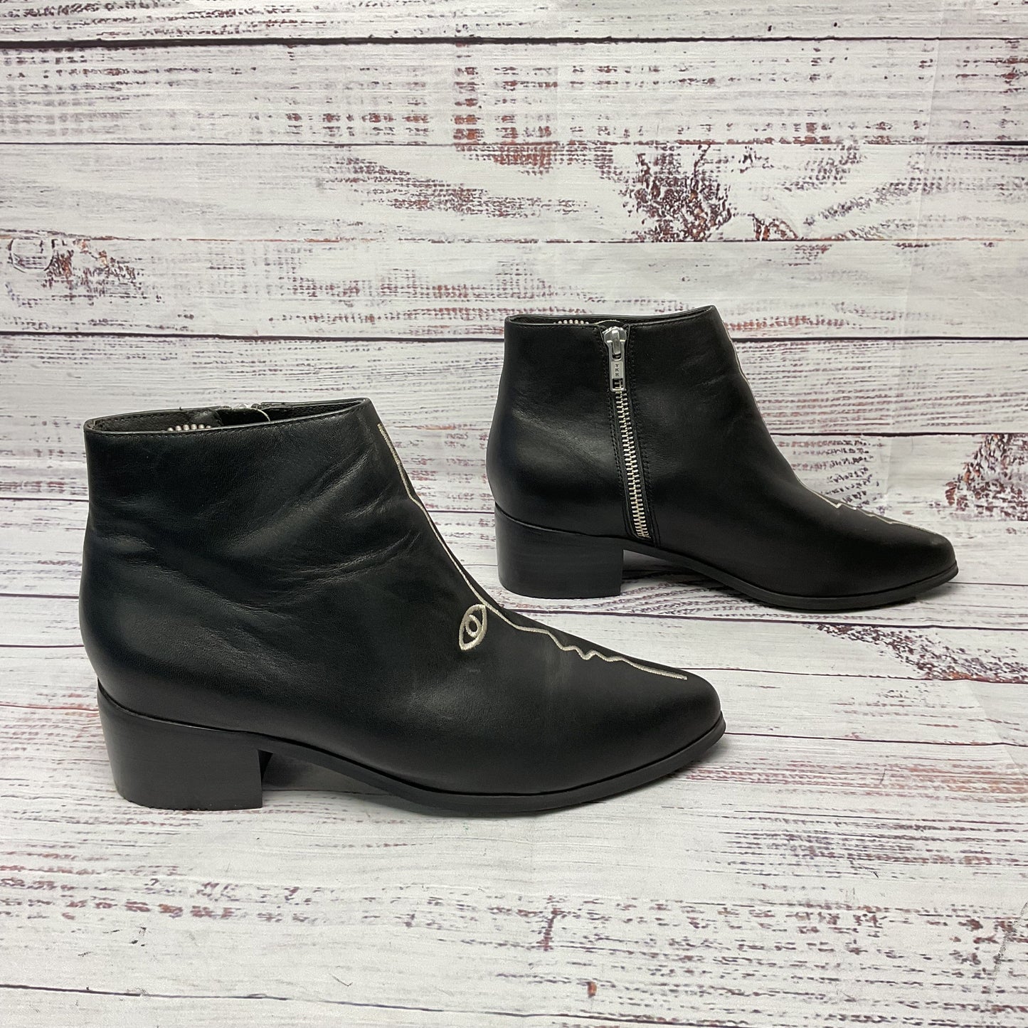 Grey City Black Ankle Boot Women Size 6.5