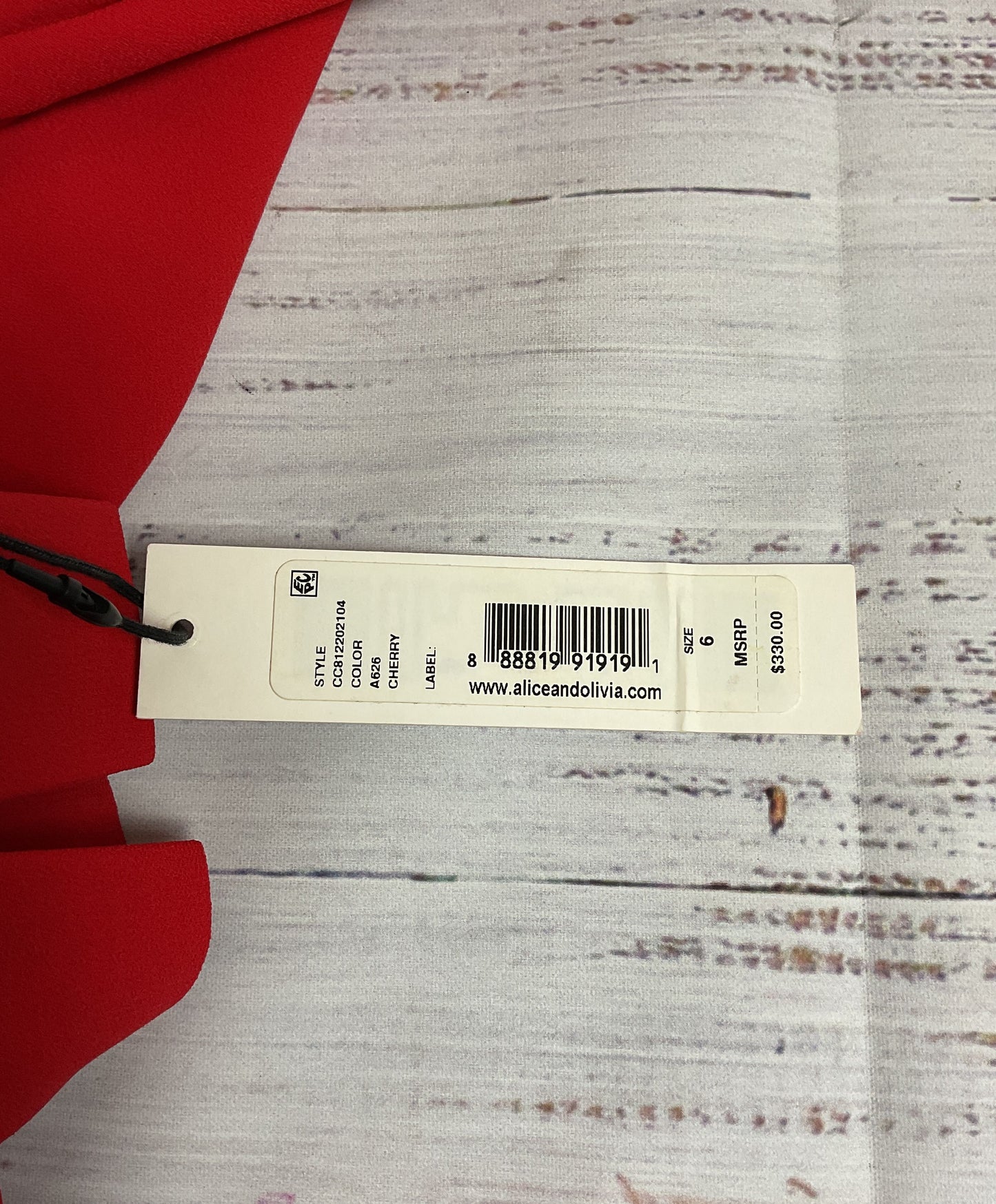 Alice + Olivia by Stacey Bendet Red Wide Leg Paper Bag Waist Pants - Size 6 NWT
