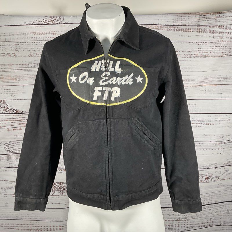 FTP ORANGE LABEL Men's Black "Hell On Earth" Denim Jacket- SZ S