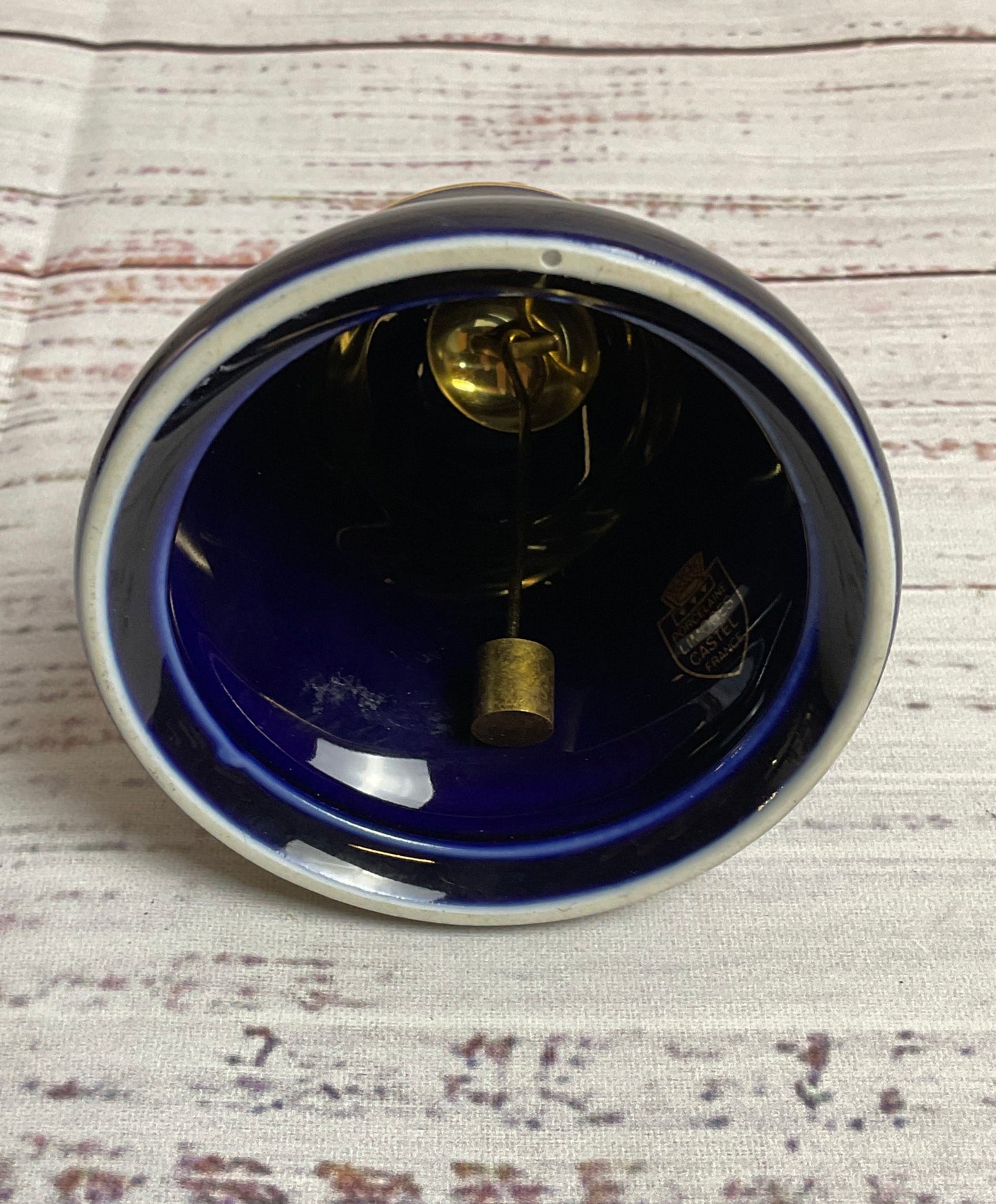 Vintage Limoges Castel France Navy Porcelain 'The Proposal' Bell