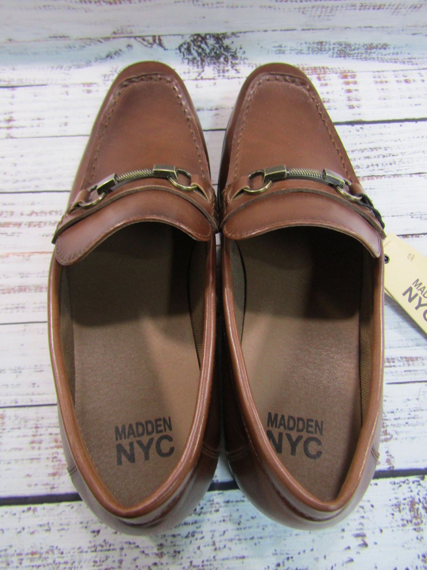 Madden NYC Men's Brown Faux Leather Loafers Size 10