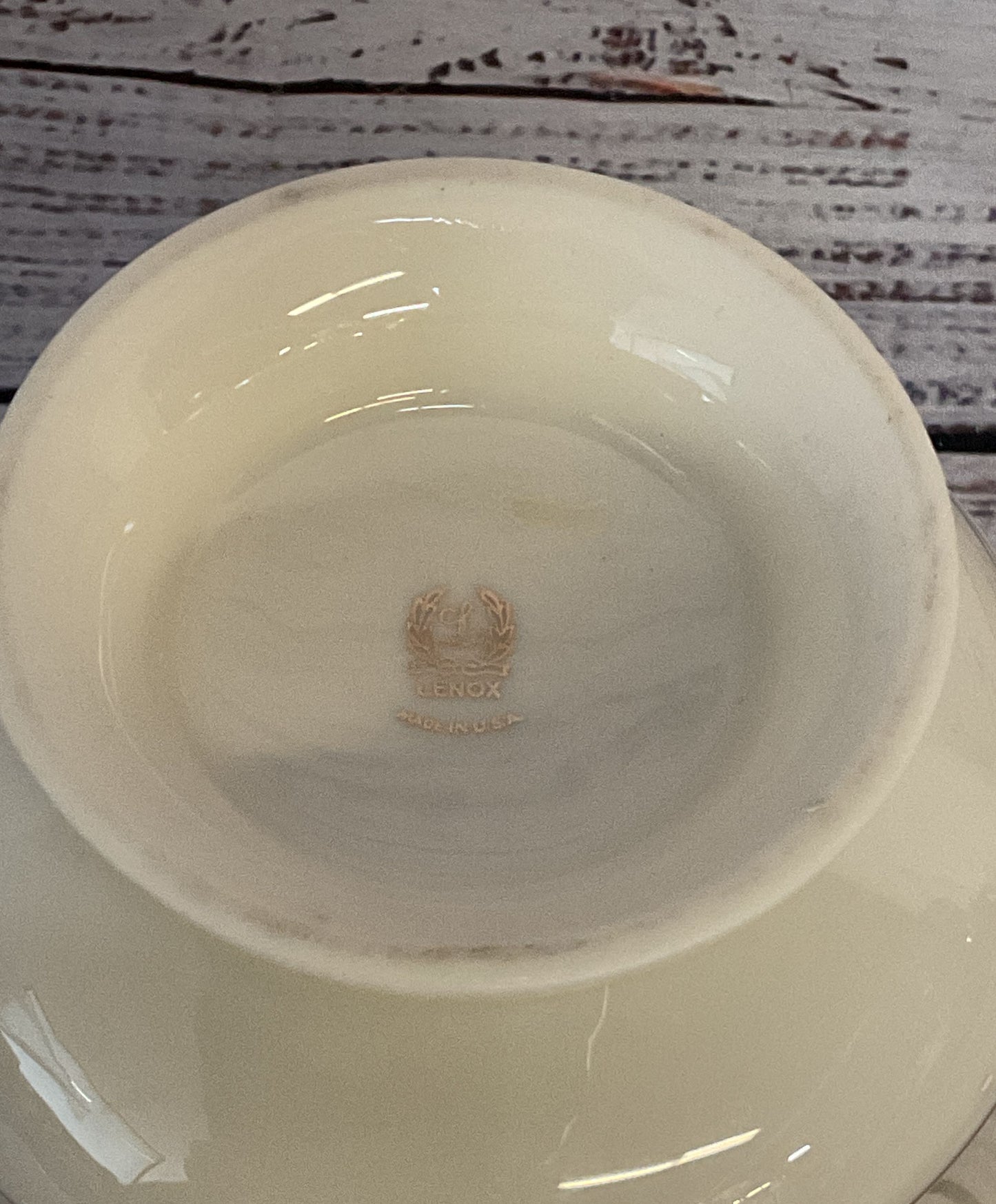 Lenox Vintage Lyric Candy Dish Cream Gold