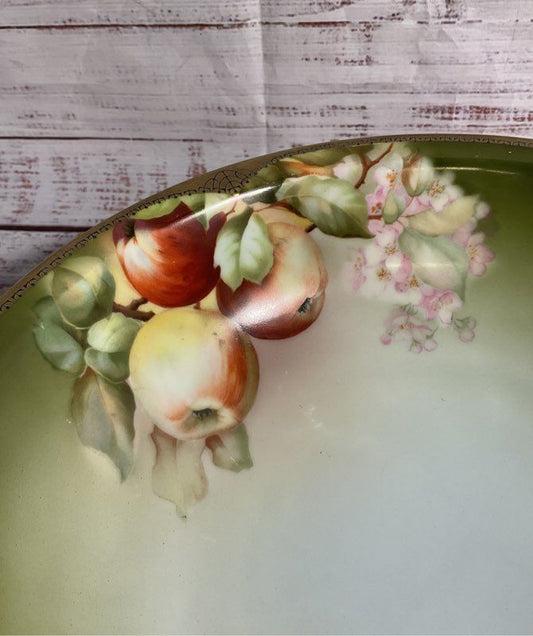 Vintage Thomas Sevres Bavaria Laragossa Hand Painted Apple Art Bowl