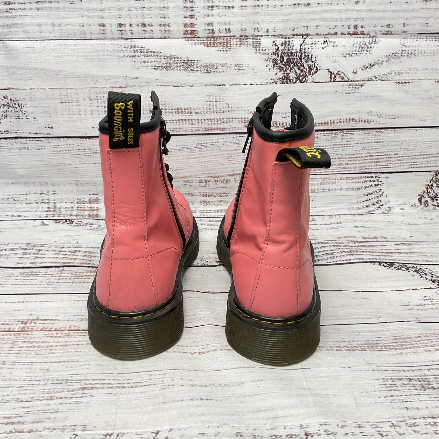 Dr. Martens 1460Y Pink Patent Leather Side Zip Combat Boot Size 6L 5M