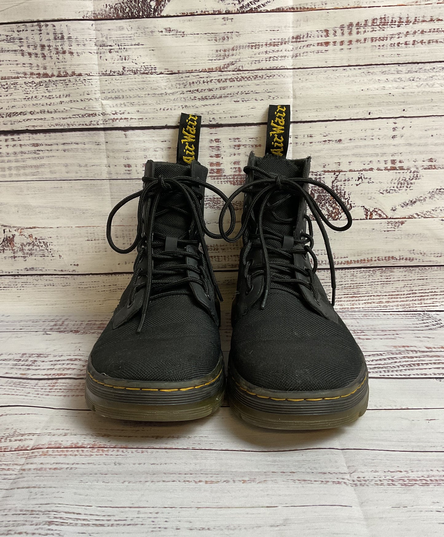 Dr. Martens Black Canvas Lace-Up Combat Boot Men 7