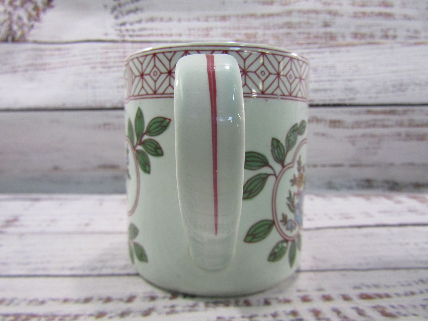 Adams Singapore Bird Floral Bird Motif Ironstone Mugs Made in England Set of 6