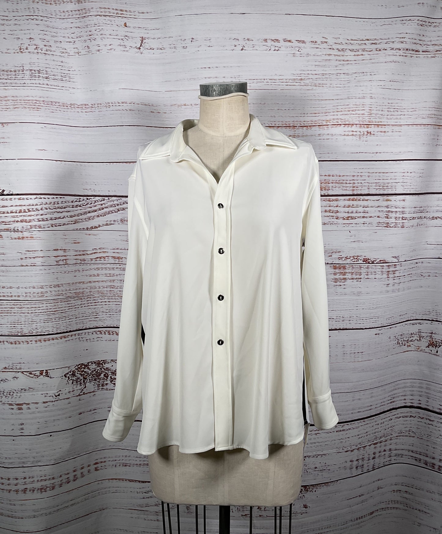 Pure Amici White Button-Down Blouse Women's - Size Large