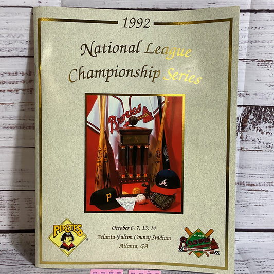 1992 National Series Program Book and Game 6 Ticket BRAVES vs PIRATES