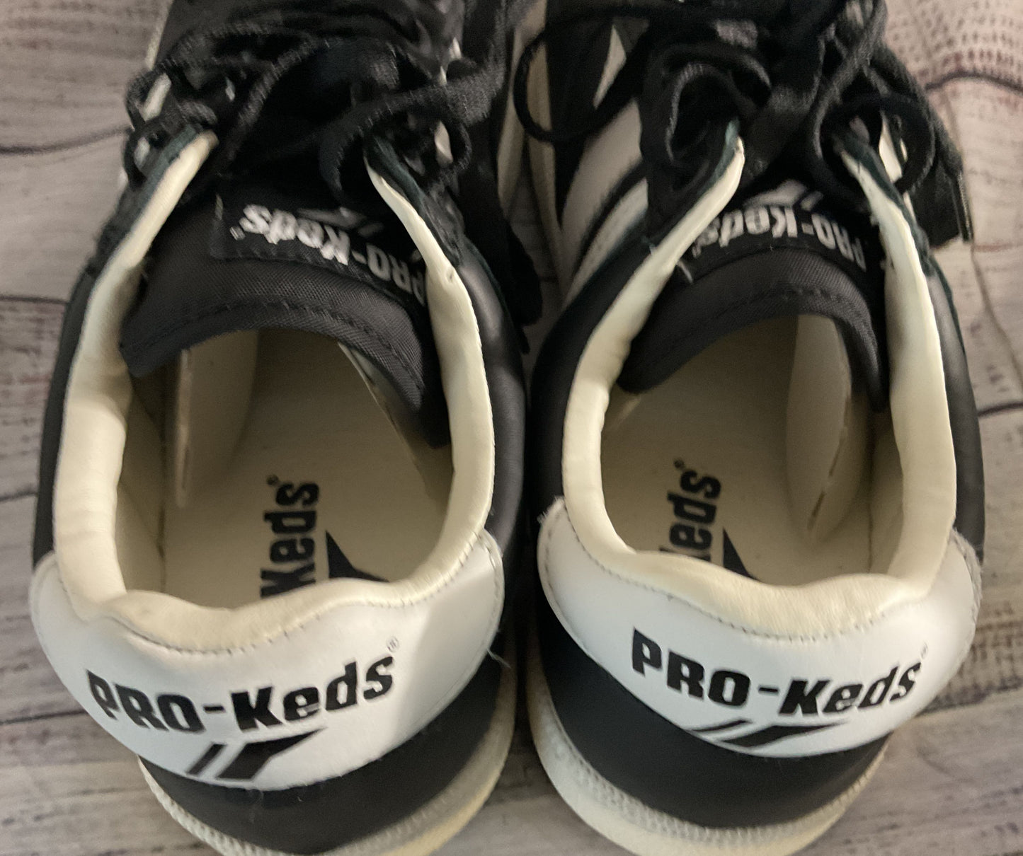 Pro-Keds Leather Skyhawk Lo Lace Up Sneakers Black White 7