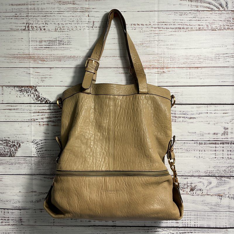 MS_ by Martine Sitbon Beige Pebbled Leather Crossbody Satchel Bag Purse