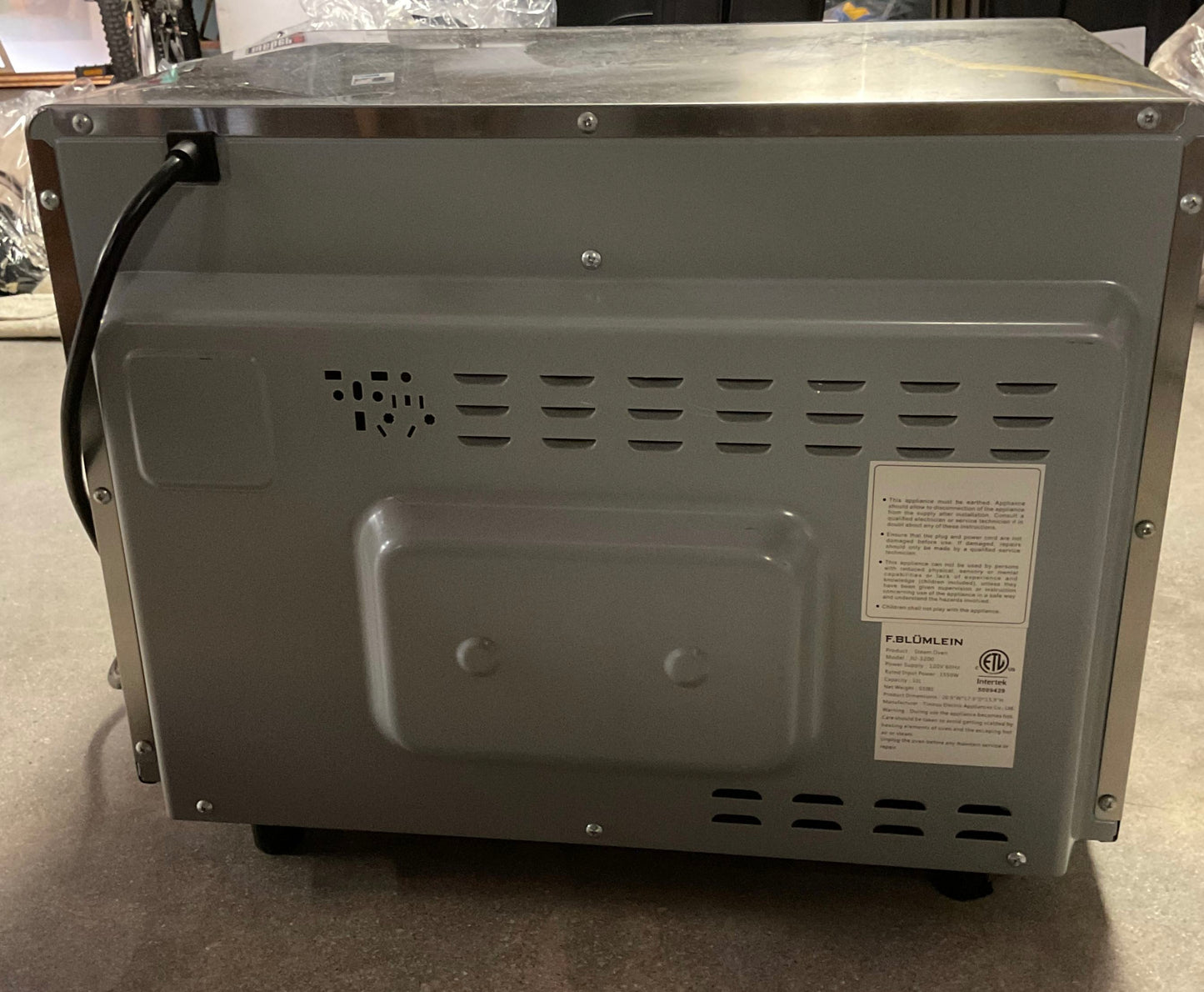 JU-3200 F. Blumlein Black Steam Oven