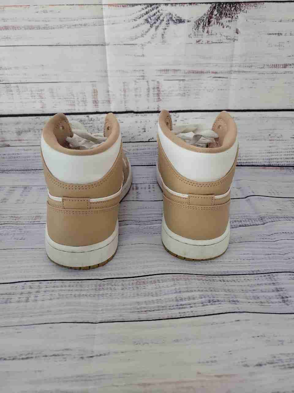 Women's Nike Air Jordan Tan & White High-top Sneaker Size 7.5