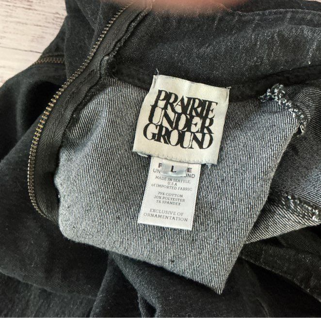 Women's Prairie Underground Black Denim Casual Dress Size L