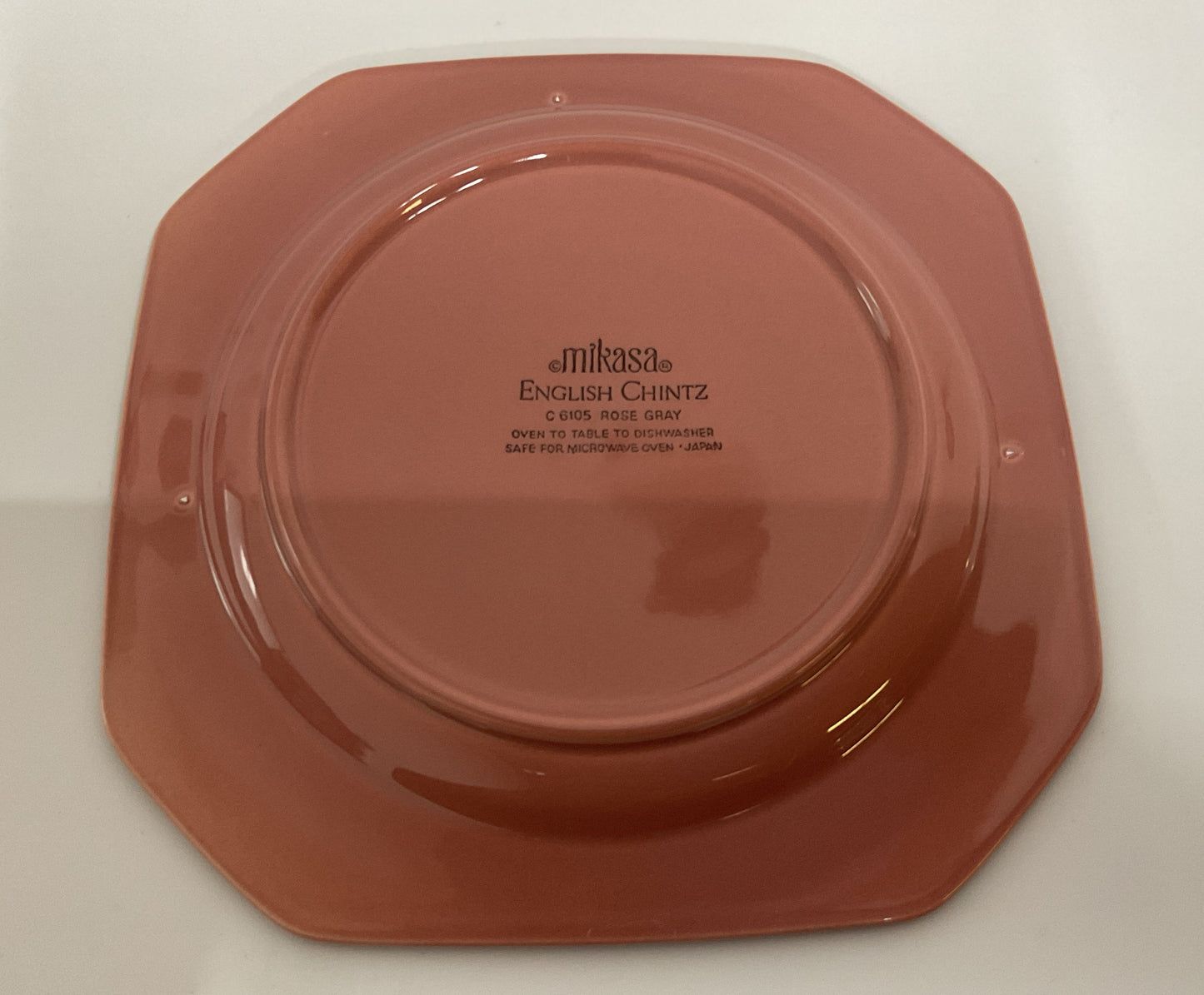 Mikasa English Chintz Rose Gray Salad Plates Set of 4