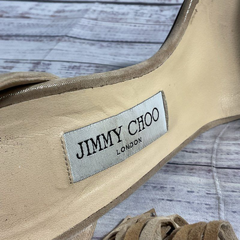 Jimmy Choo Suede Viola Tassle Beige Pump Heel Women's 10 US/40 IT