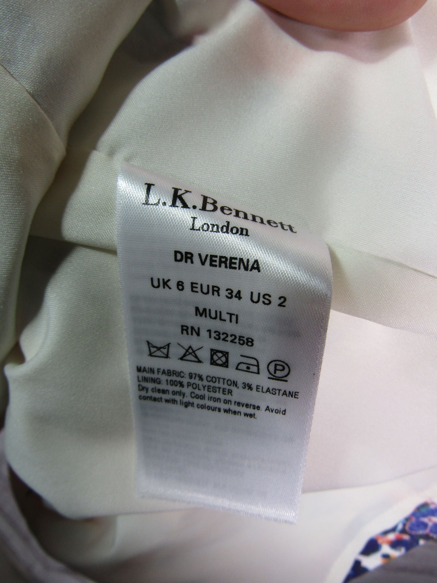L.K. Bennett Verena Women's Multi-Color Sheath Dress Size 2