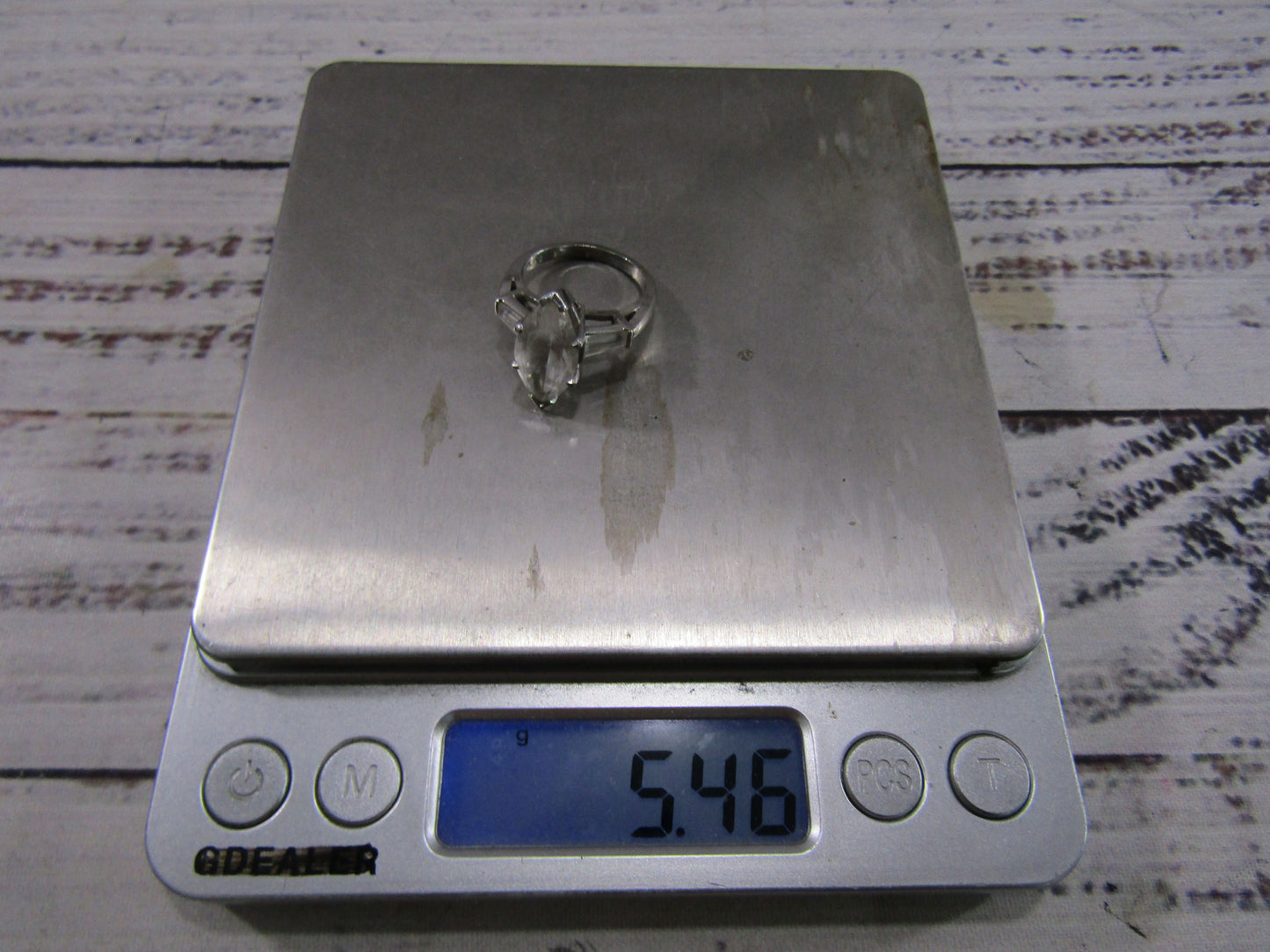 14k White Gold Marquise CZ Cocktail Ring Size 6.5