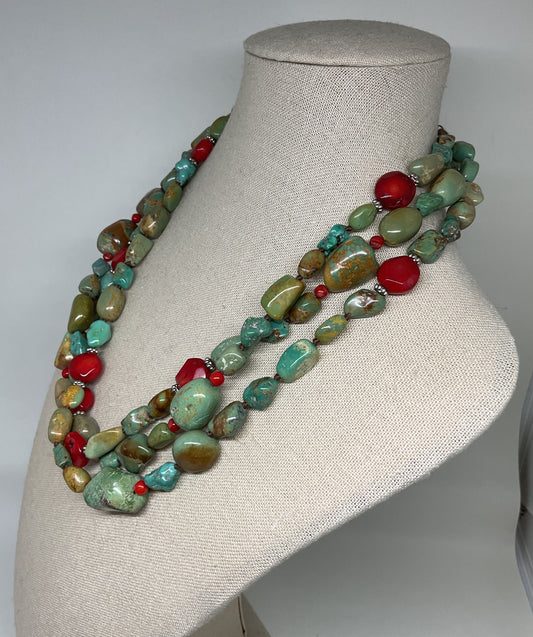 Multi Gemstone Beaded Strand Necklace