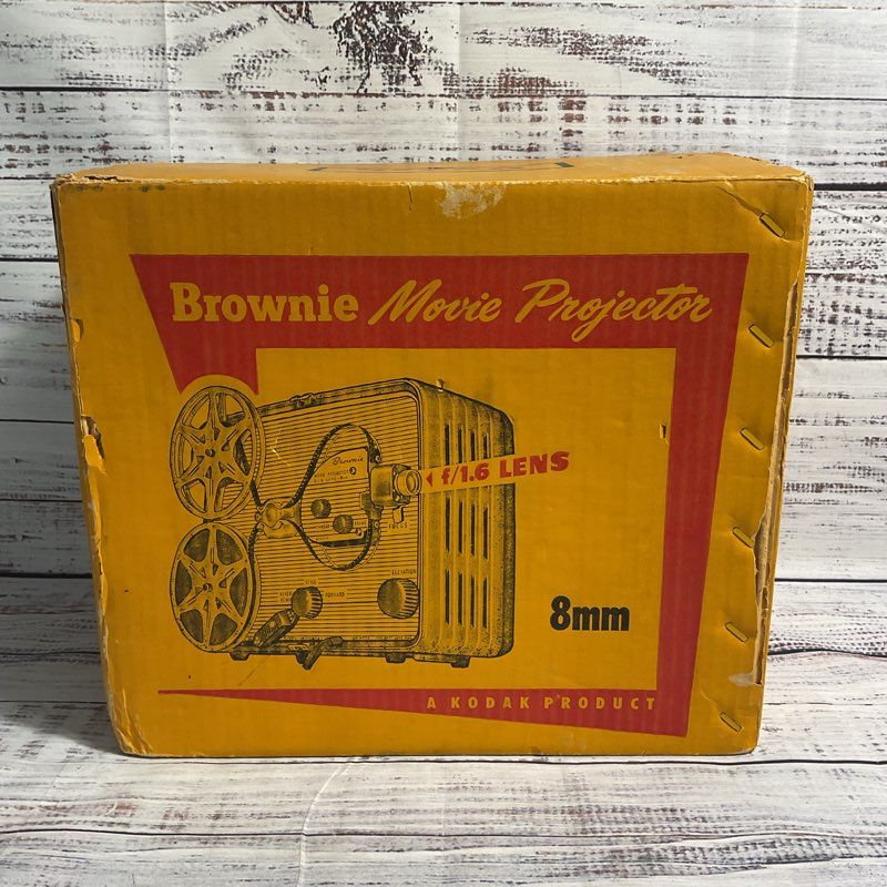 VTG. Kodak Brownie 8mm Movie Projector in OG Box *TURNS ON*