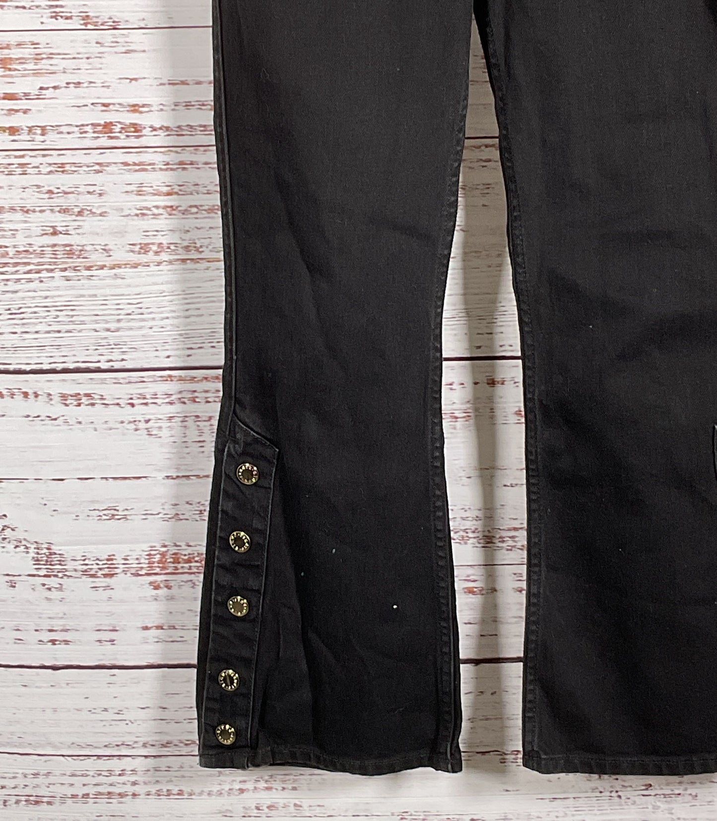 Sandro Snapy Snap-Detailed High-Rise Bootcut Jeans Black 36