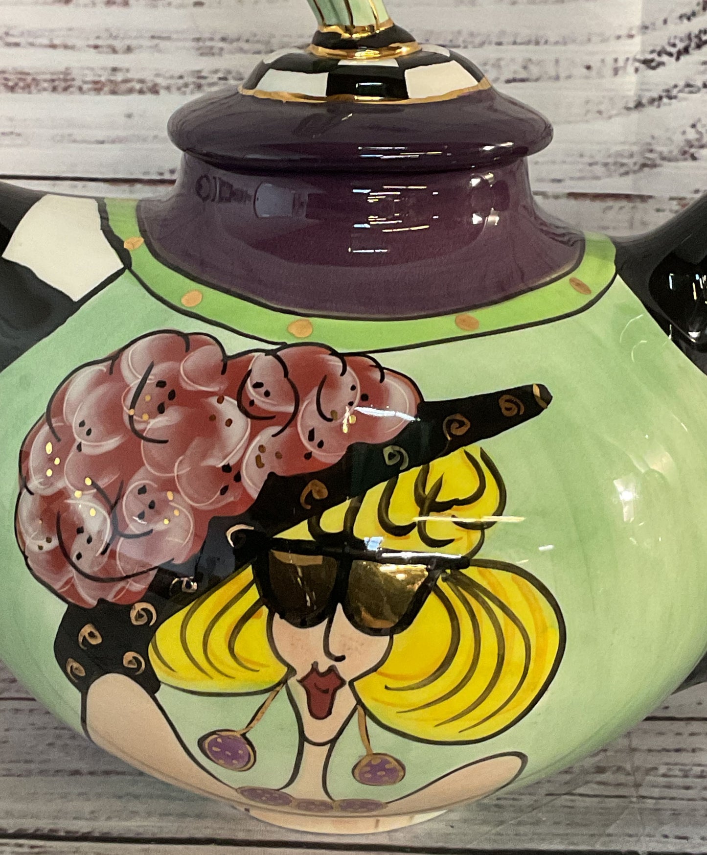 Lynda Corneille Swak Aunt Gertie Teapot & Tea Cup Set Multicolor