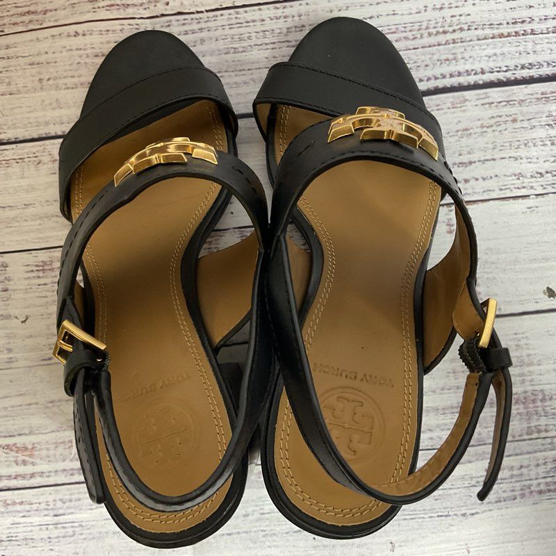 TORY BURCH Everly Women's Black Slingback Block Heel Sandals- SZ 5M