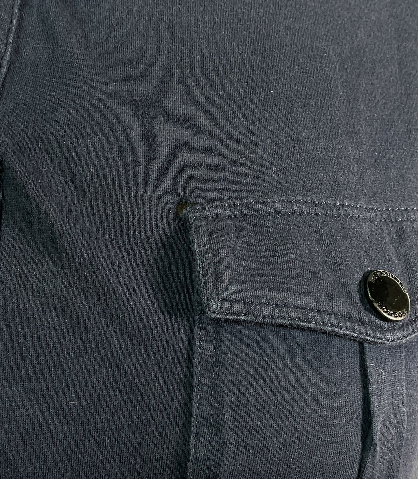 Burberry Cotton Snap Button Polo Shirt Navy L