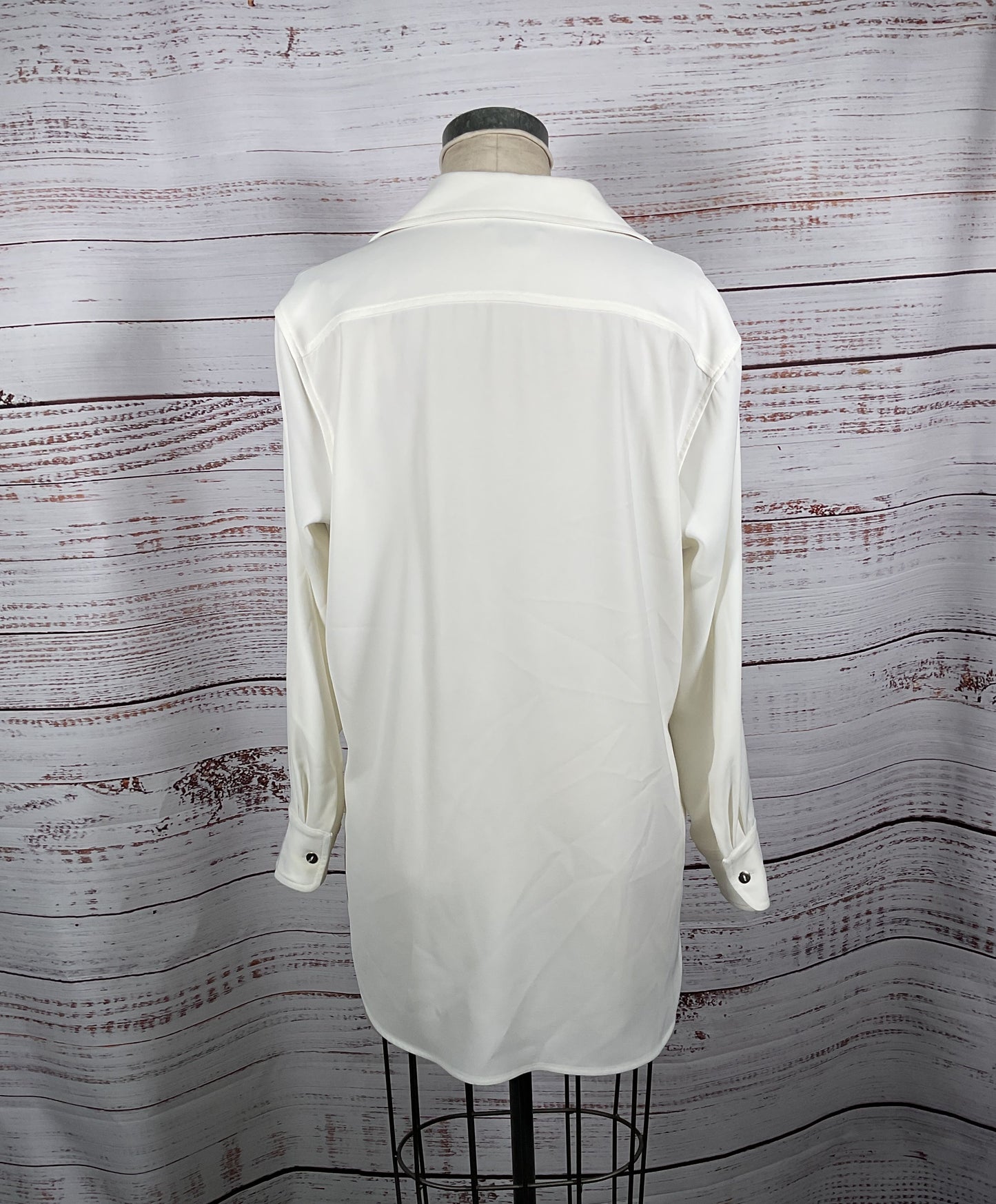 Pure Amici White Button-Down Blouse Women's - Size Large