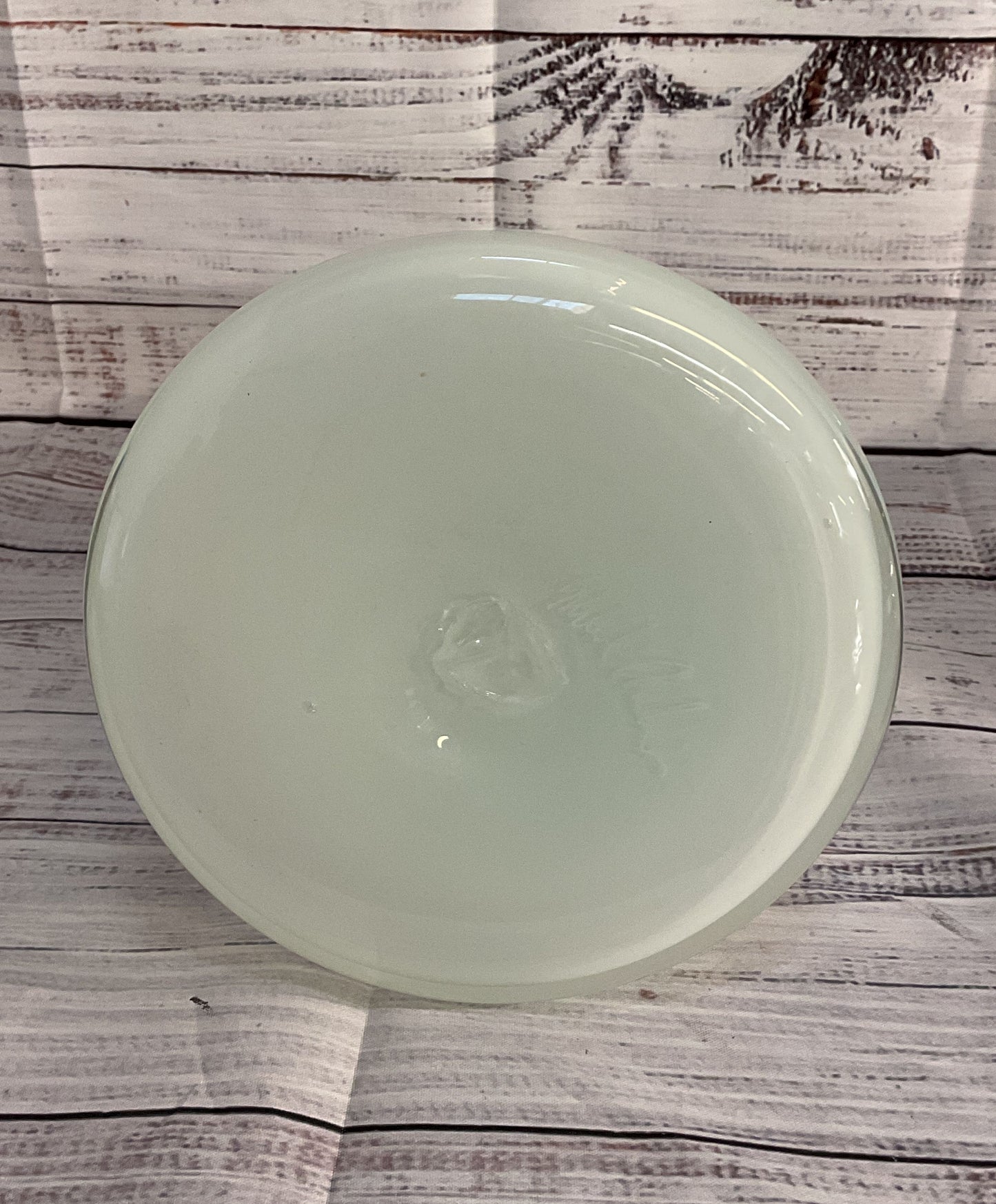 Hand Blown Modern Milk Vase Signed Cream White