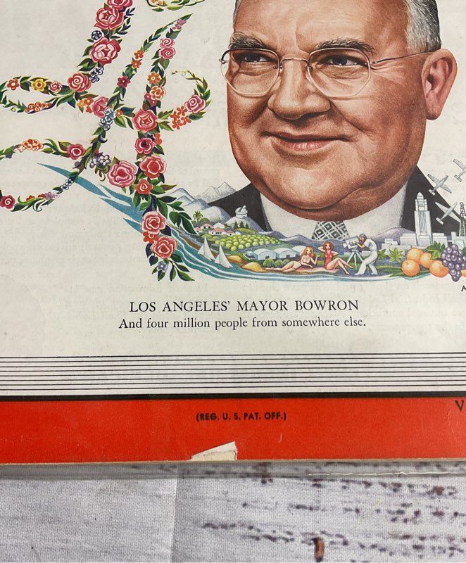Time Magazine Vintage Original Issue July 4, 1949 Los Angeles' Mayor Bowron