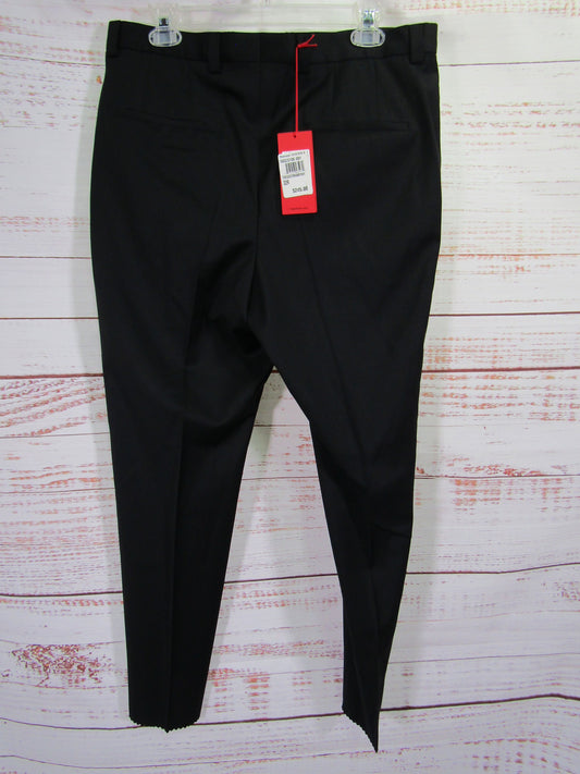 Hugo Boss Men's Black Wool Trouser Dress Pants Size 32 R UNHEMMED