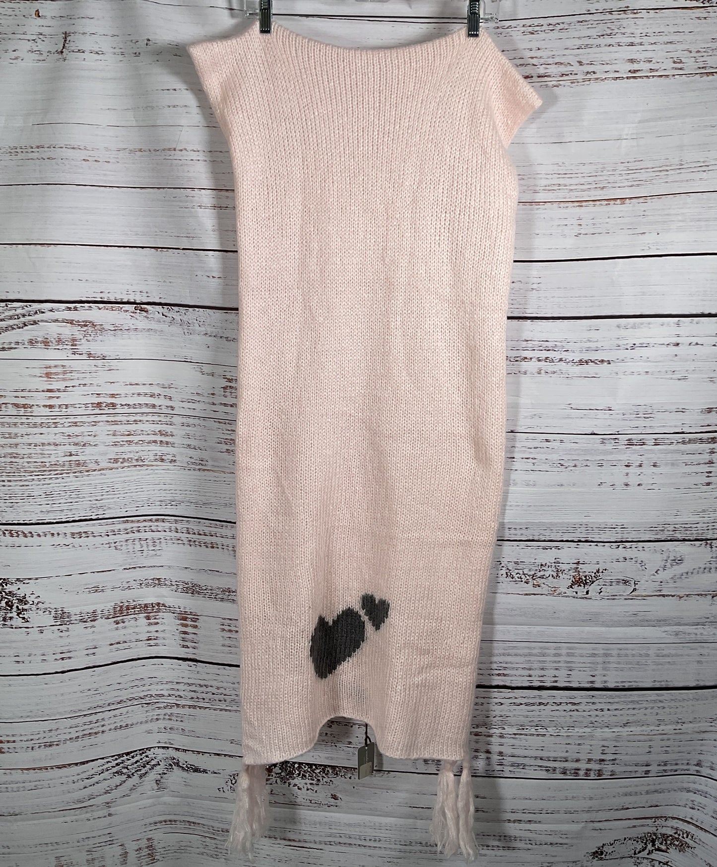 Wooden Ships Heart Tassel Wrap Scarf Pink