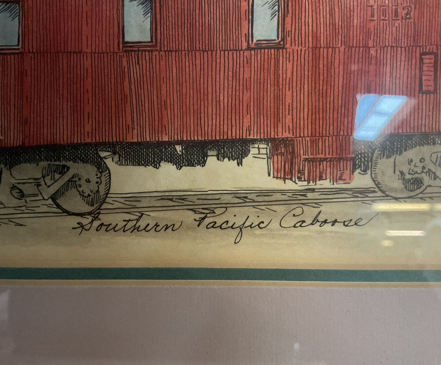 Dyckie Wallace Southern Pacific Caboose Artist Signed Watercolor Print 111 / 250