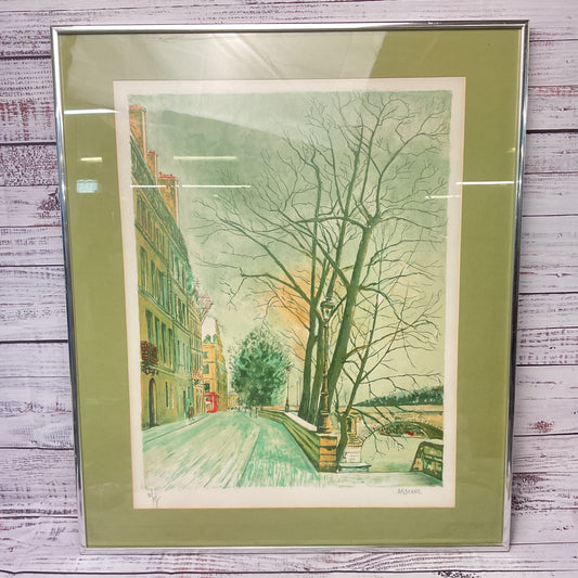 lucien Ardenne European City In winter Street River Print Signed 32/275