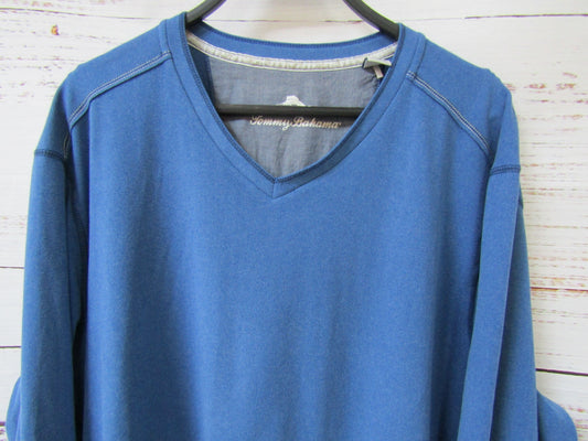 Tommy Bahama Morrow Bay Men's Blue V-Neck Sweater Size XL