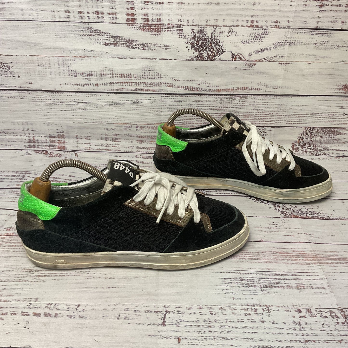 P448 A8 Queens Black Green Silver Sneaker Casual Shoe Unisex 8.5M 9.5W