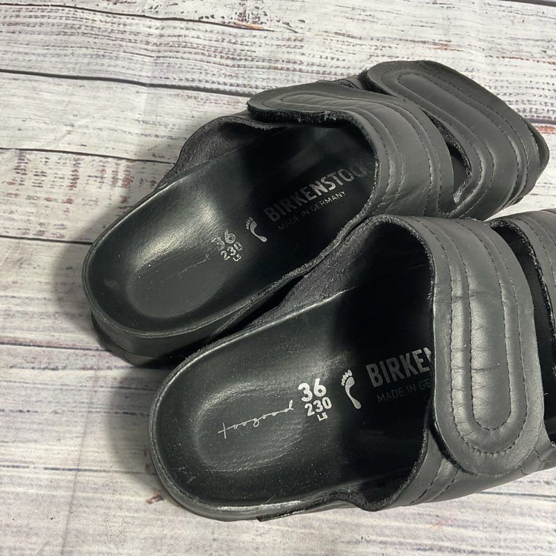 Birkenstock TooGood The Forager Black Leather Strap Slide Sandal Women's 5 US