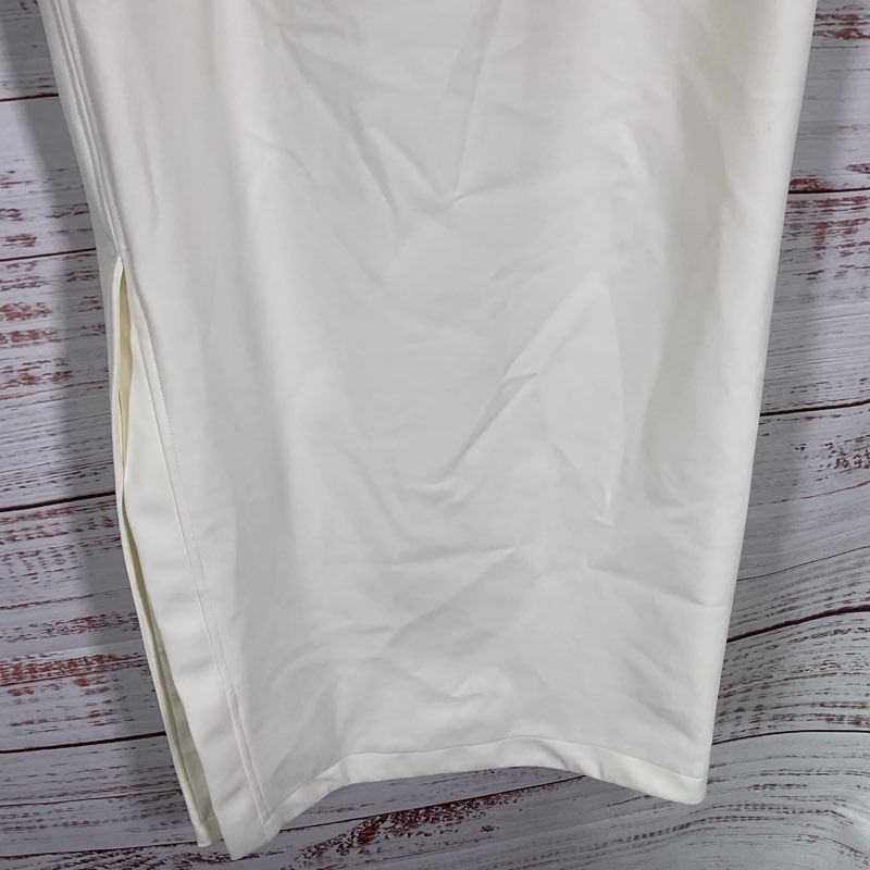 Adriana Degreas White Side Zip Midi Pencil Skirt - Size P/S
