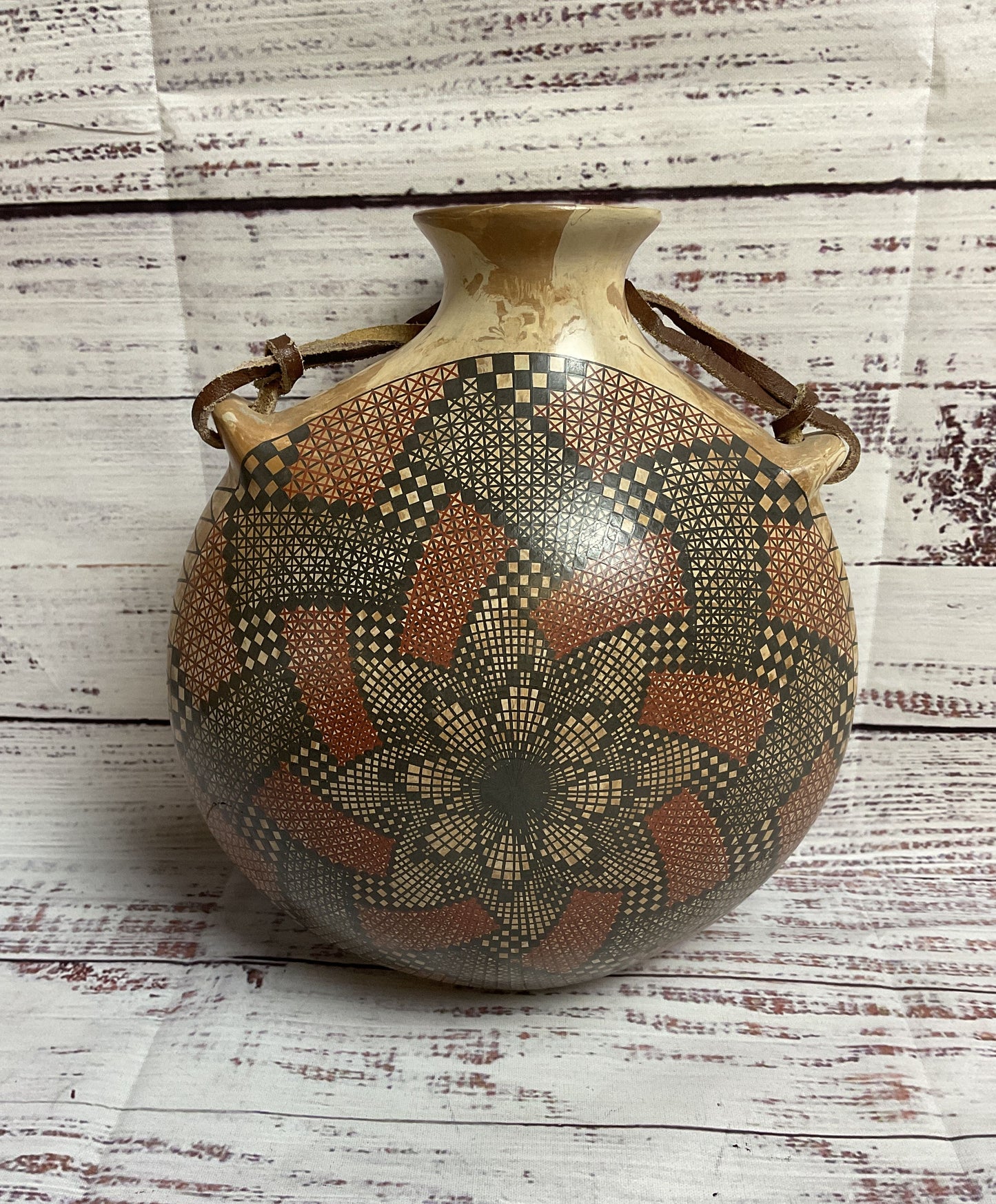 Hand Made Pottery Mata Oritz Water Vase Signed. Lupe and Rey Rodriguez