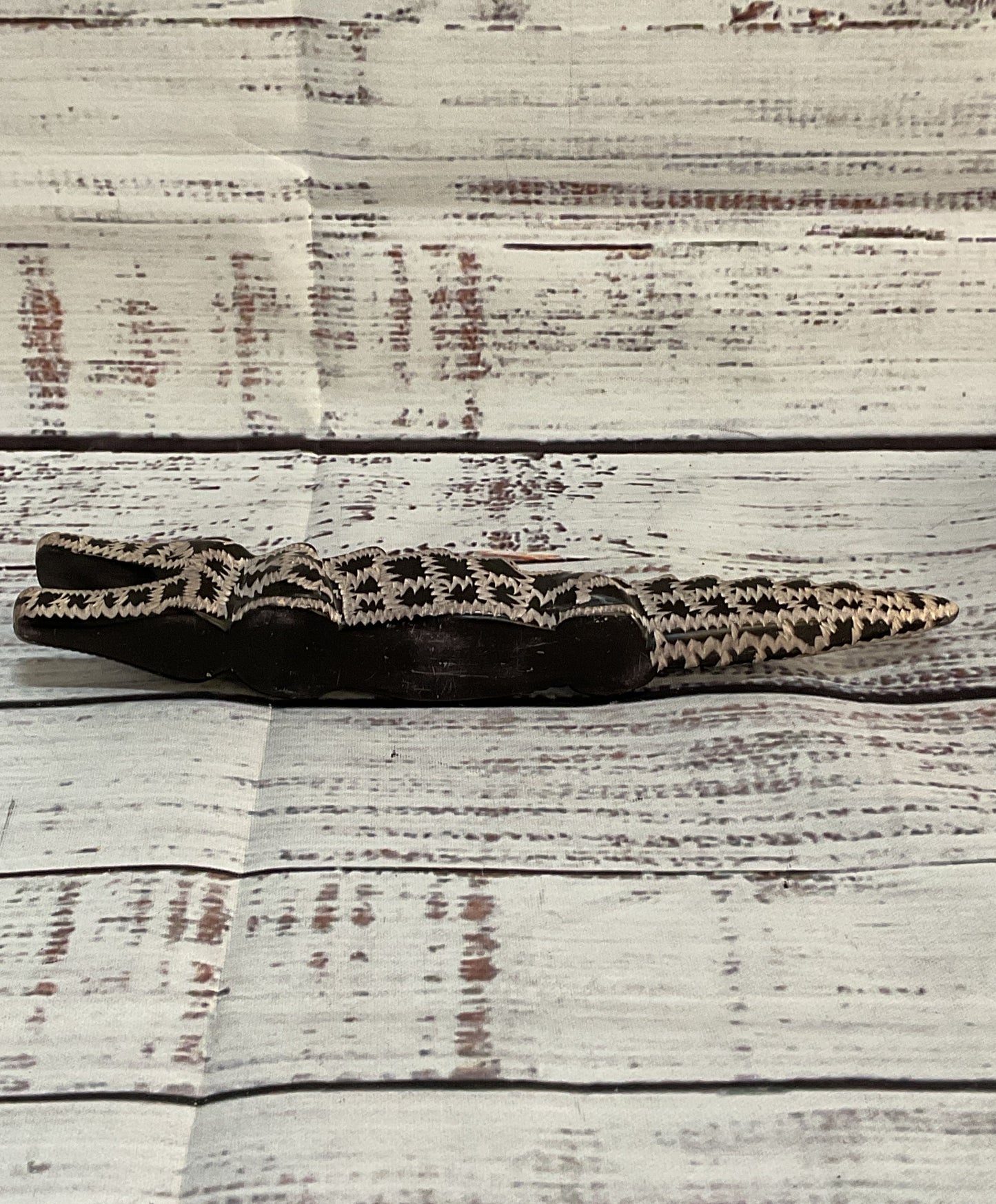 Vintage Soapstone Carved Alligator Figurine